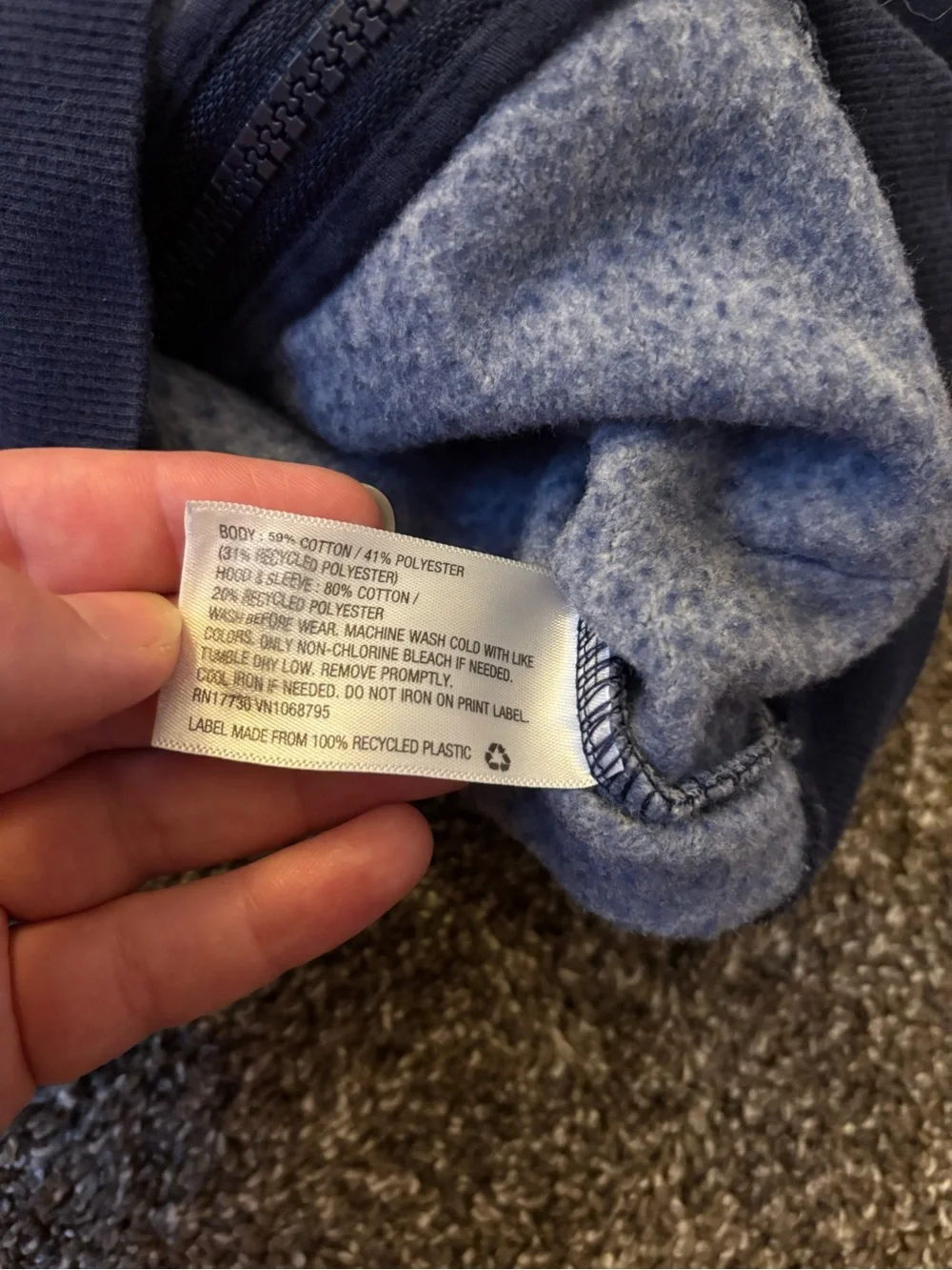 Cat & Jack Navy and Light Blue Zip Hoodie for Kids
